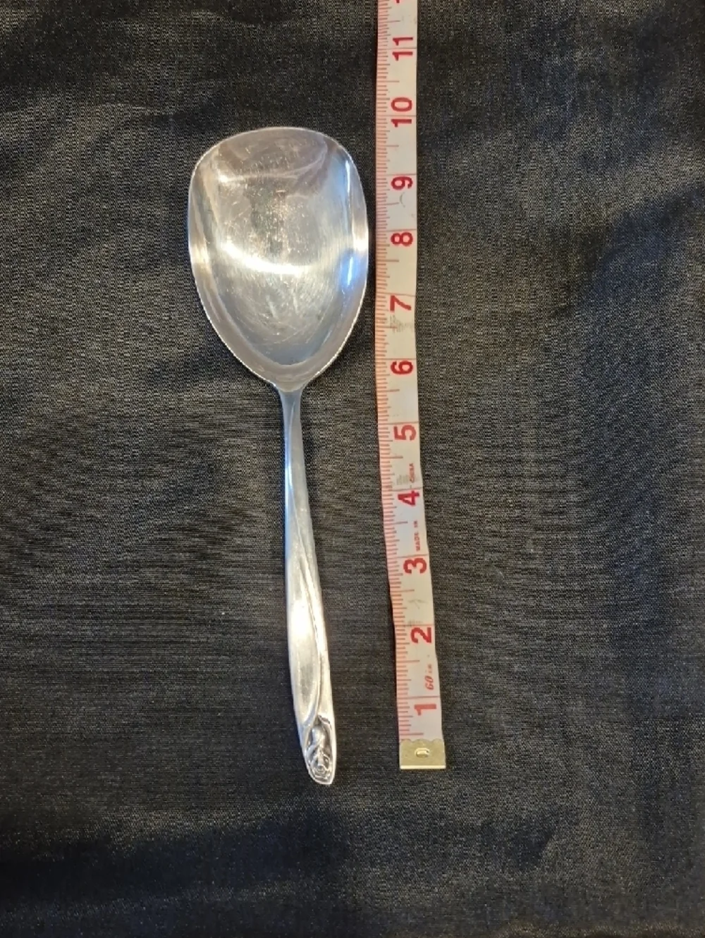 International Deep Silver Serving Spoon and Fork Anniversary Rose Pattern